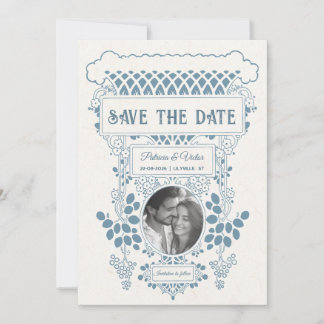 Reserve A Data Art Deco Frame save the Date