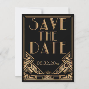 Reserve A Data Art Deco Gatsby Style Casamento Salve a Data