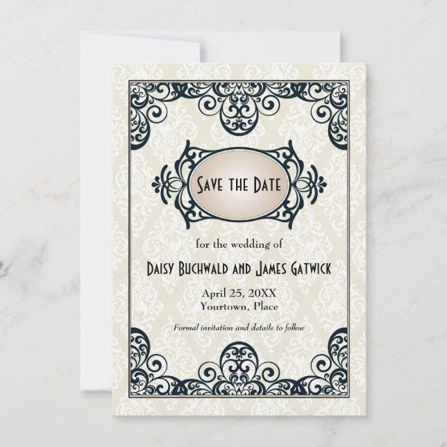 Reserve A Data Art Deco Salvar a Data (Frente)