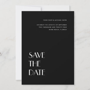 Reserve A Data Art Deco Typografia Black White Casamento