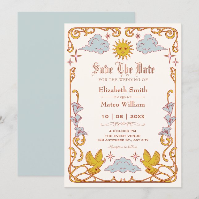 Reserve A Data Art nouveau Celestial  (Frente/Verso)