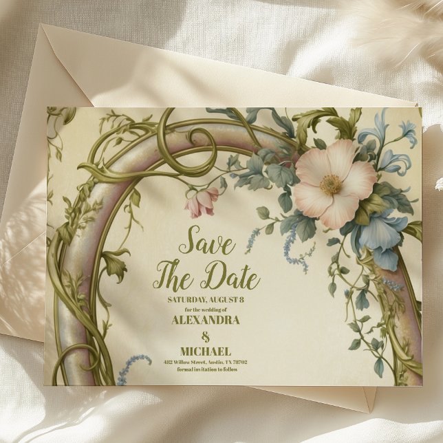 Reserve A Data Art Nouveau Wildflower Wedding (Criador carregado)