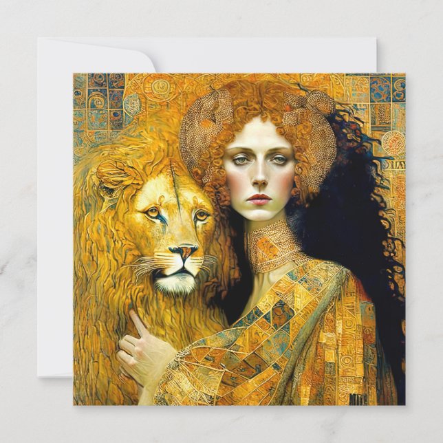 Reserve A Data Art Nouveau Woman With Leon Inspired By Klimt (Frente)
