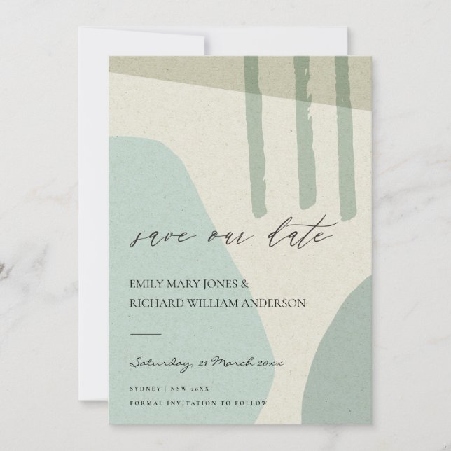 RESERVE A DATA ARTE ARTISTA MODERNA ABSTRATO AQUA AZUL (Frente)