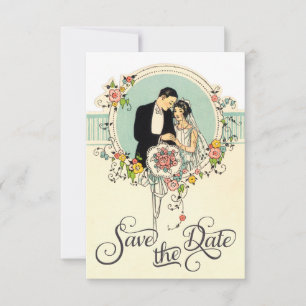 Reserve A Data Arte Chique Art Deco Noiva e Noivo dos Anos 20 Sal