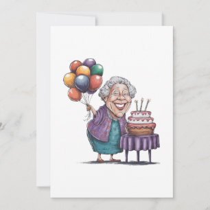 Reserve A Data Arte de Balão de Aniversário de Nana Humorístico