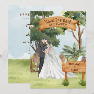 Reserve A Data Arte de casamento em aquarela
