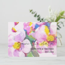 Arte em Aquarela de Flores de Pêssego Rústico