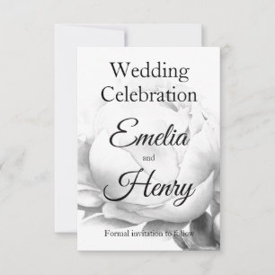 Reserve A Data Arte floral elegante de cor branca-preta