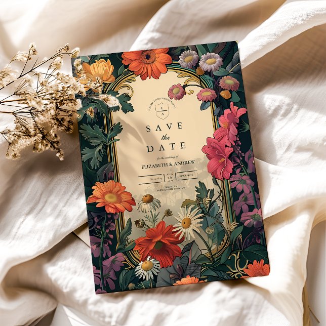 Reserve A Data Arte Nouveau: Casamento Dourado (Criador carregado)