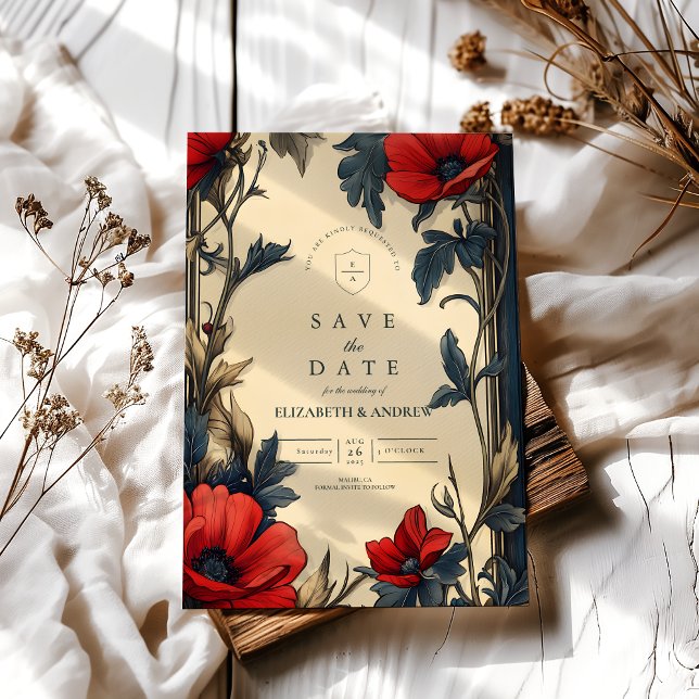 Reserve A Data Arte Nova Floral Decorativa para Casamento (Criador carregado)