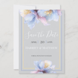 Reserve A Data Artistic Pastel Botanical Florals Wedding