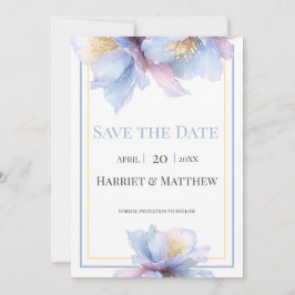 Reserve A Data Artistic Pastel Botanical Florals Wedding