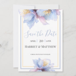Reserve A Data Artistic Pastel Botanical Florals Wedding