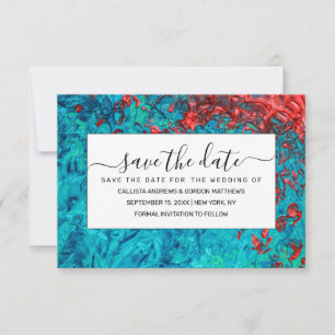 Reserve A Data Artsy Neon Orange Teal Acrylic Painting