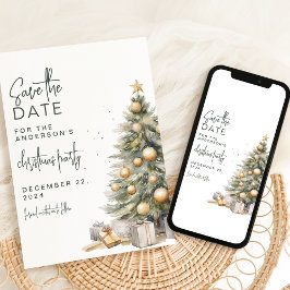Reserve A Data Árvore de Natal Adorável | Festa de Natal