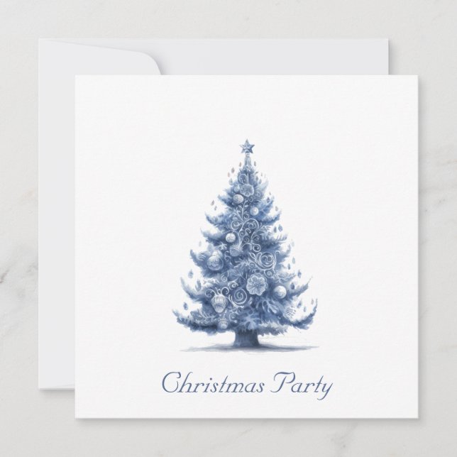 Reserve A Data Árvore de Natal em Azul Delft personalizável (Frente)
