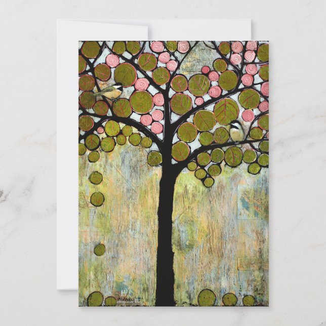 Reserve A Data Árvore do Chickadee Salve a Data (Frente)