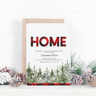 Reserve A Data Árvore verde do pinheiro de aquarela e Xadrez ver