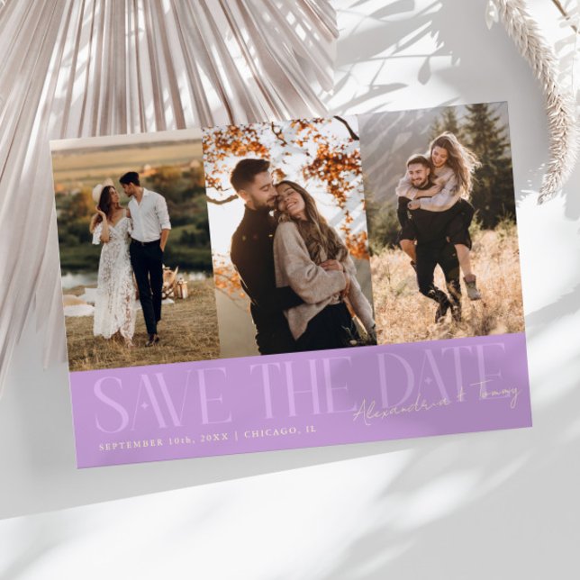 Reserve A Data Assinatura de Casal de Foto Multi Moderna Wisteria (Criador carregado)