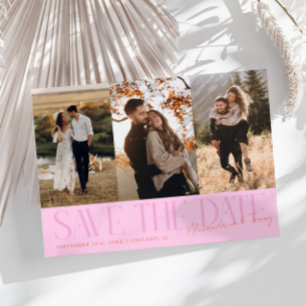 Reserve A Data Assinatura Laranja Rosa de Casal de Foto Multi Mod