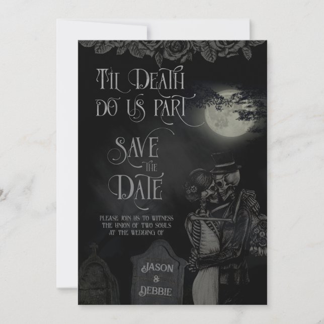 Reserve A Data Até que a Morte nos Separe Casamento Gótico (Frente)