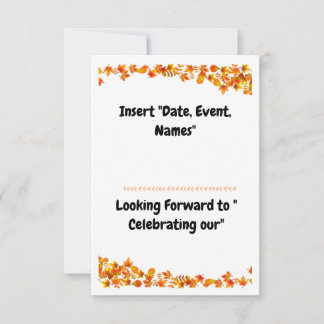 Reserve A Data "Autumn Embrace Orange & Tan Leaf Design"