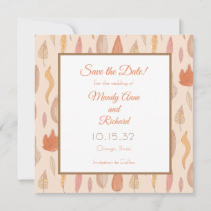 Reserve A Data Autumn Fall Season Weding Date Cards