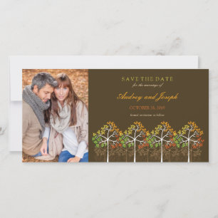 Reserve A Data Autumn Fall Trees Woodland Casamento Salvar A Data