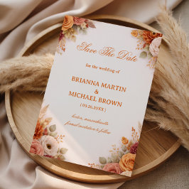 Reserve A Data Autumn Floral Elegant Announcement