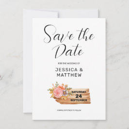 Reserve A Data Autumn Flowers & Wood Sign