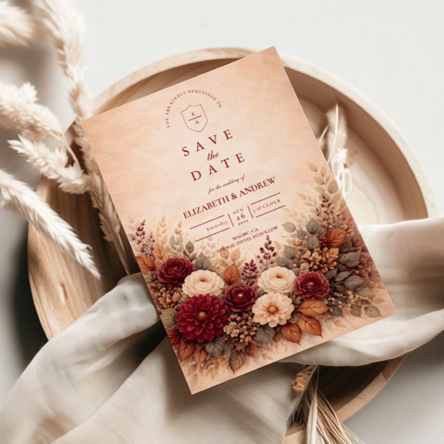 Reserve A Data Autumn Garden Floral Wedding (Criador carregado)