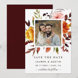 Reserve A Data Autumn Garden Watercolor Foto De Casamento Floral