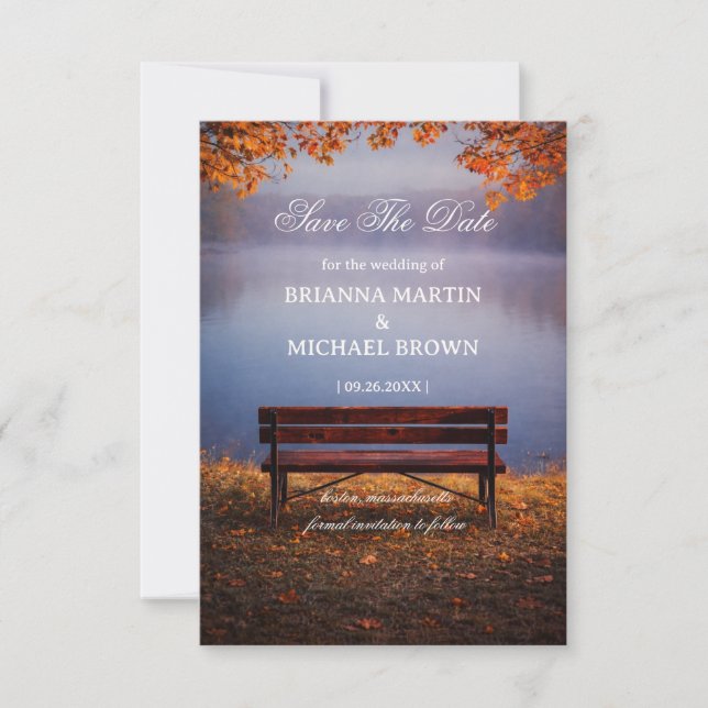 Reserve A Data Autumn Lake Bench Romantic (Frente)