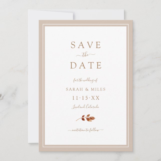 Reserve A Data Autumn Wedding (Frente)