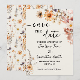 Reserve A Data Autumn Wildflower Salva o Casamento da Data