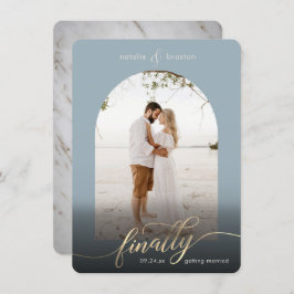 Reserve A Data Azul Dusty Finalmente Chegando a Foto de Casado e 