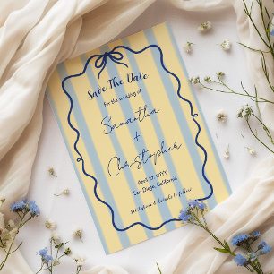 Reserve A Data Azul Empoeirado Amarelo Caprichoso Casamento Desen