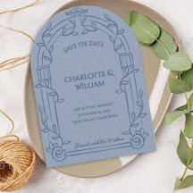 Azul Empoeirado Arco Ornamentado Casamento Salve a