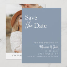 Azul Empoeirado Fotografia de Caligrafia Simples S