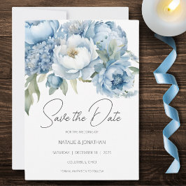 Reserve A Data Azul Floral de Gelo 