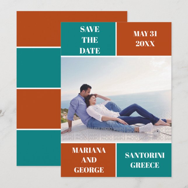 Reserve A Data Azul lacrimogêneo, casamento do bloco crosta Salve (Frente/Verso)