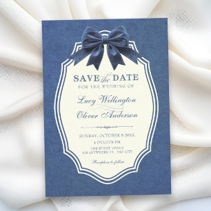 Reserve A Data Azul marinho veludo elegante casamento