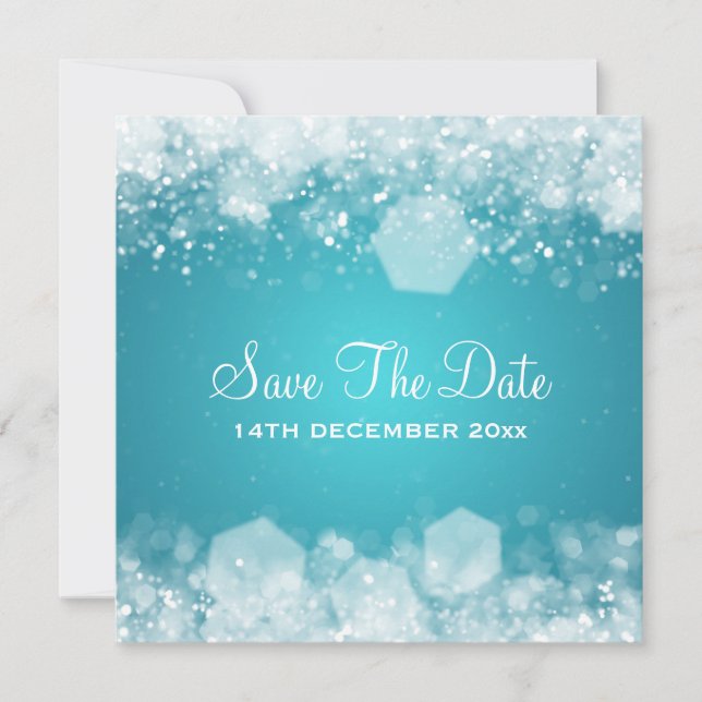 Reserve A Data Azul-Noite-casamento no inverno (Frente)