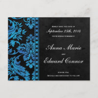 Azul Vintage Damask Lace Salvar a Data