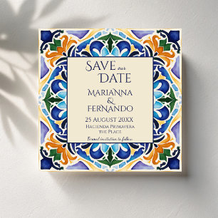 Reserve A Data Azulejo azul Talavera azulejo vintage casamento me