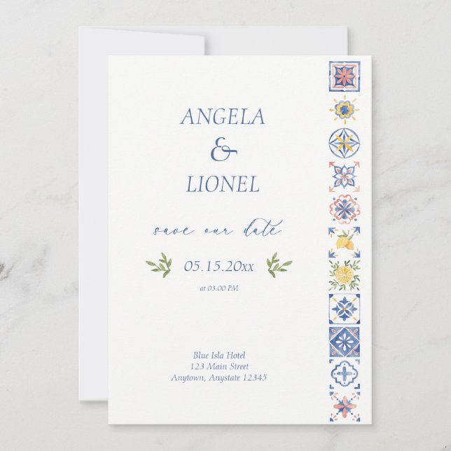 Reserve A Data Azulejos Simples Elegantes Costa Amalfi Itália Cas (Frente)