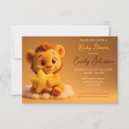 Reserve A Data Baby Shower Invitation – Little Lion & Star