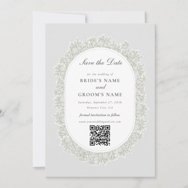 Reserve A Data Baby's Breath Monogram Gypsophila Floral Wedding (Frente)