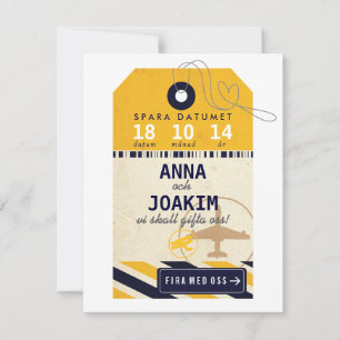 Reserve A Data Bagage Tag flygpost Destination Spara Datumet